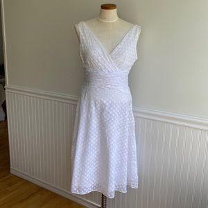 5 for $25! White Sleeveless Polka Dot Dress